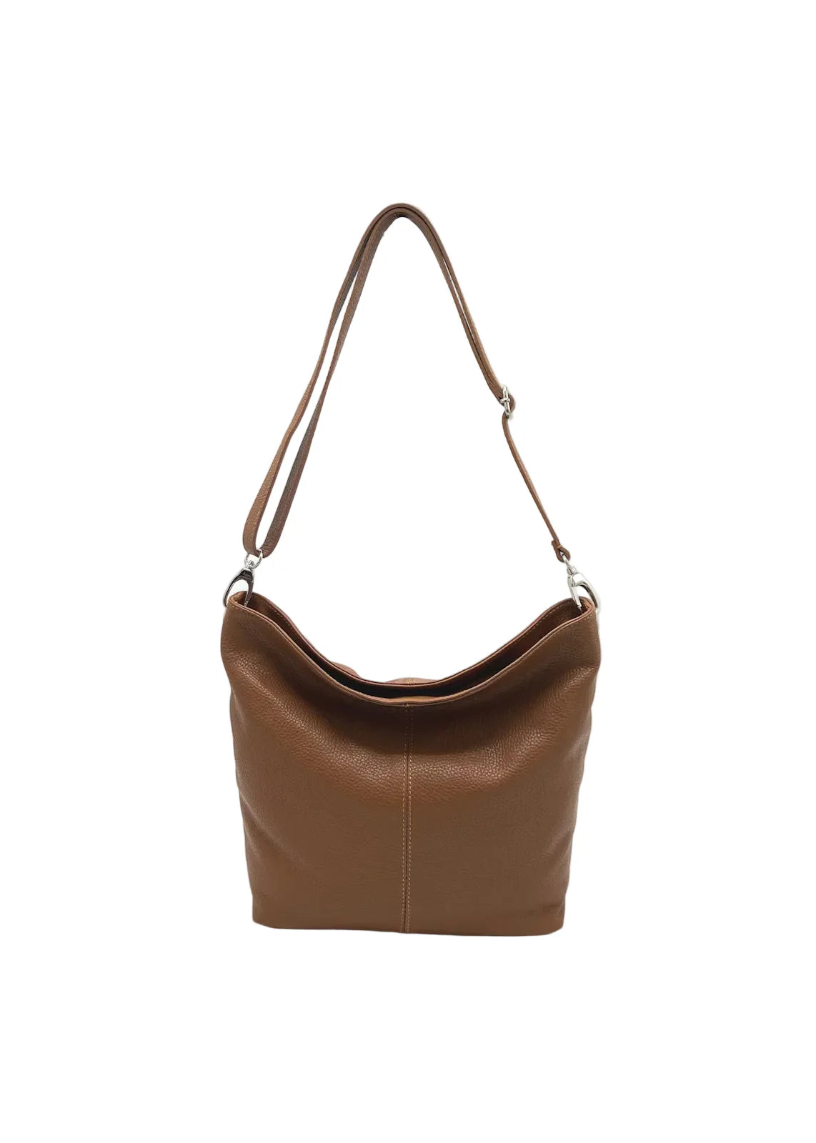 Borsa a Tracolla da Donna in Vera Pelle, Formato Verticale, Tracolla Removibile, Made in Italy – art. 112453 Marrone