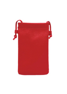 Borsa a tracolla porta cellulare in vera pelle, Made in Italy, art. 112628 Rosso