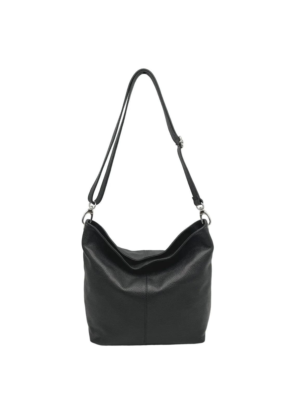 Borsa a Tracolla da Donna in Vera Pelle, Formato Verticale, Tracolla Removibile, Made in Italy – art. 112453 Nero