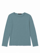 Maglia Uomo 100 Cotone Made in Italy Manica Lunga Casual S 3XL Denim Blue